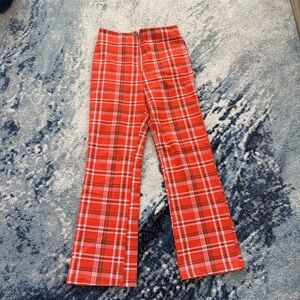 I.AM.GIA Vibrant Orange Polaris Plaid High Rise Pants